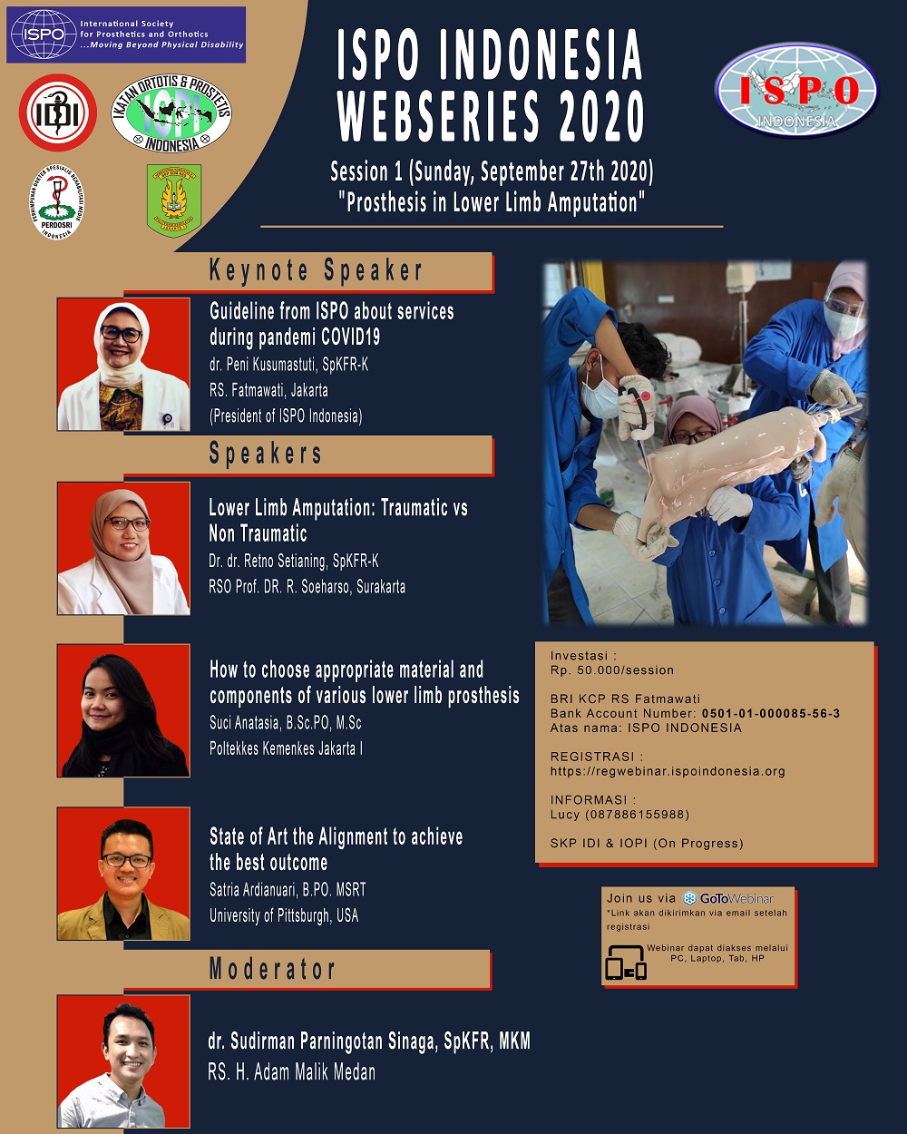 Session 1 (Sunday, September 27th 2020): Prosthesis in Lower Limb Amputation